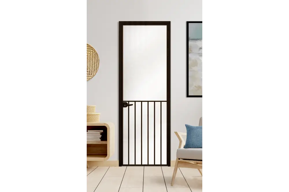 Стъклена врата LUSSO L1 Цвят Черен Мат