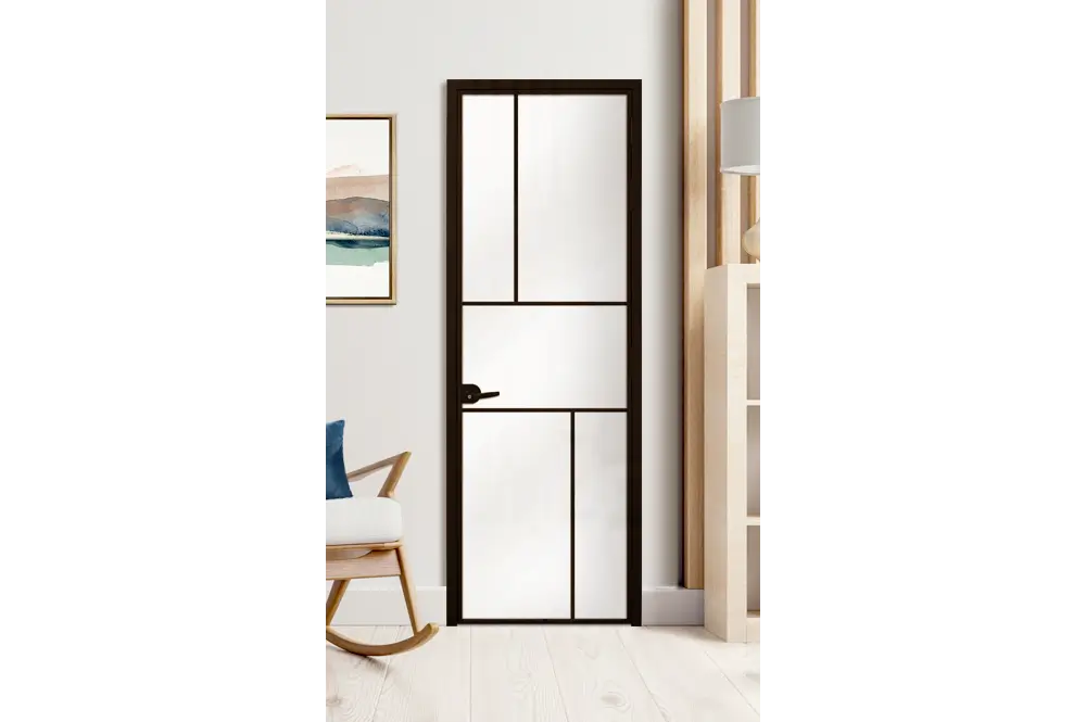 Стъклена врата LUSSO L10 Цвят Черен Мат