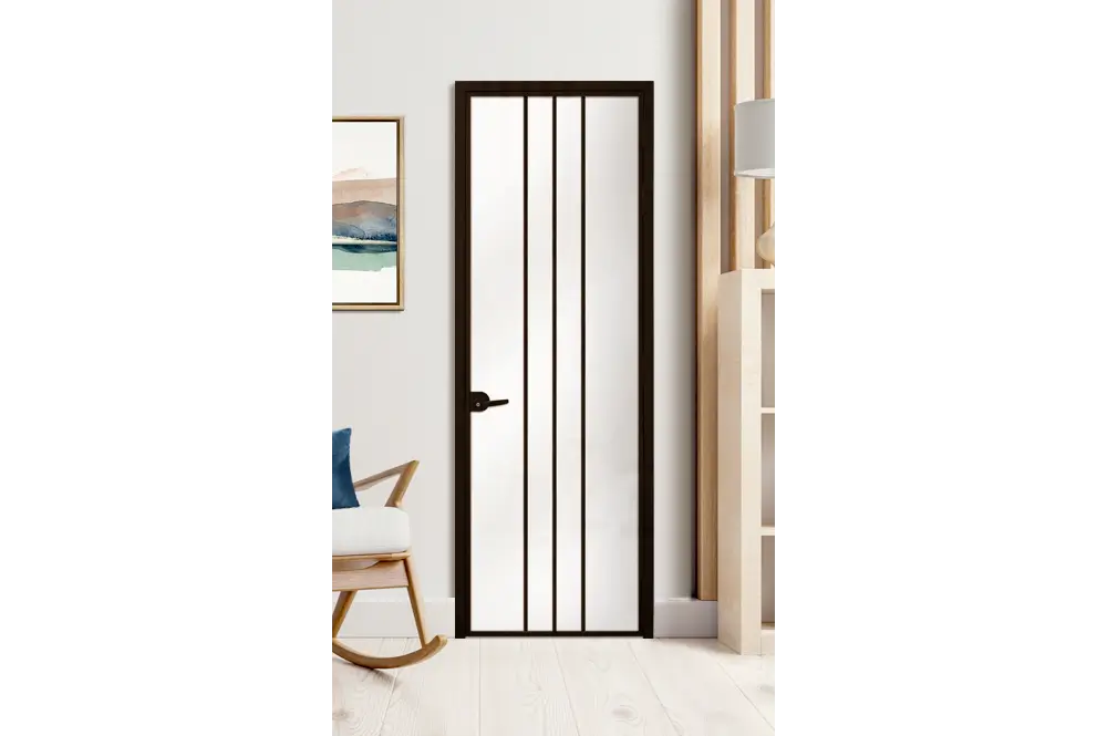 Стъклена врата LUSSO L2 Цвят Черен Мат