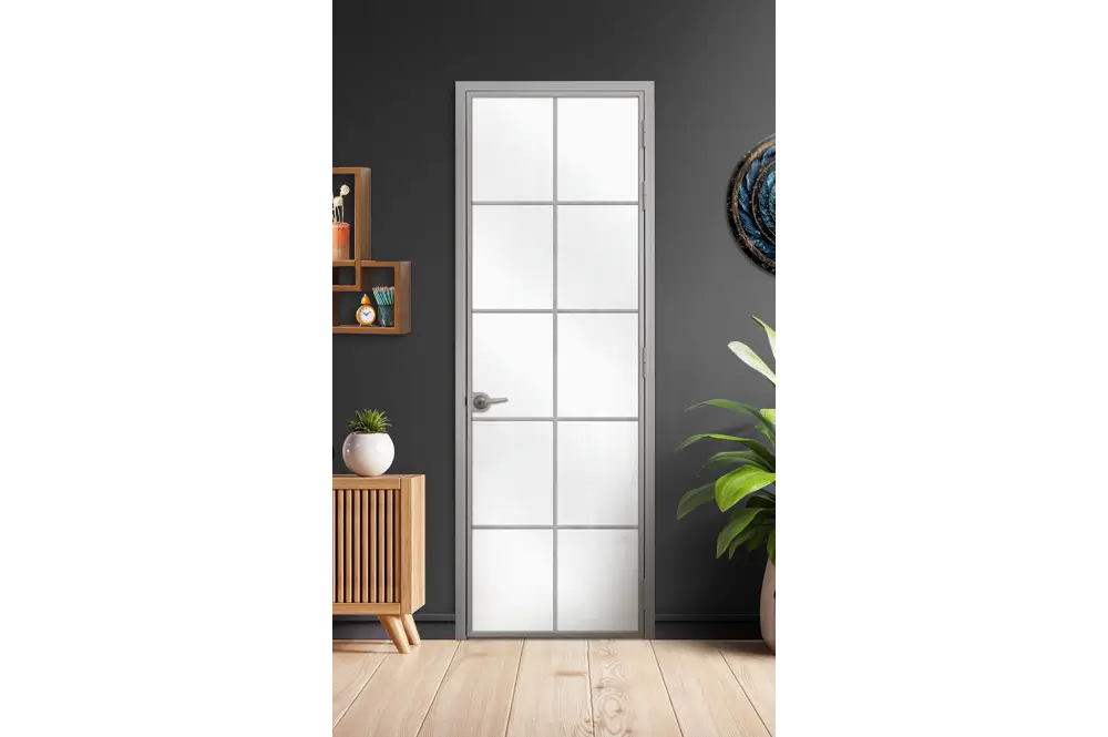 Стъклена врата LUSSO L3 Цвят Сив Мат