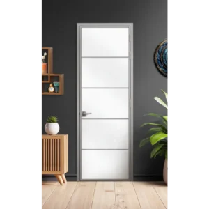 Стъклена врата LUSSO L6 Цвят Сив Мат