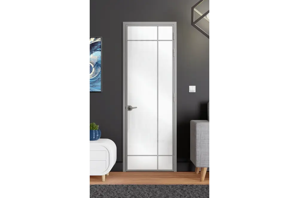 Стъклена врата LUSSO L8 Цвят Сив Мат